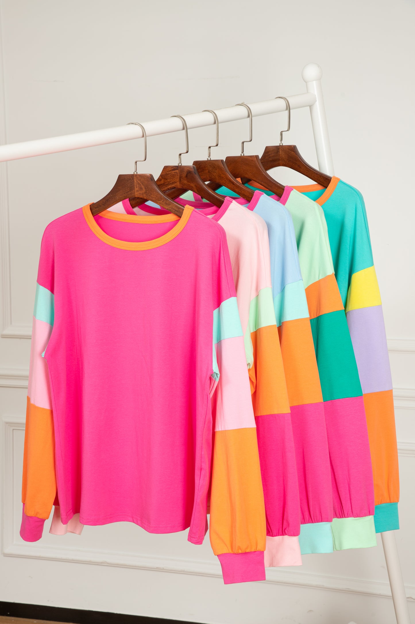 Pastel Sleeve Color Block Sweatshirt