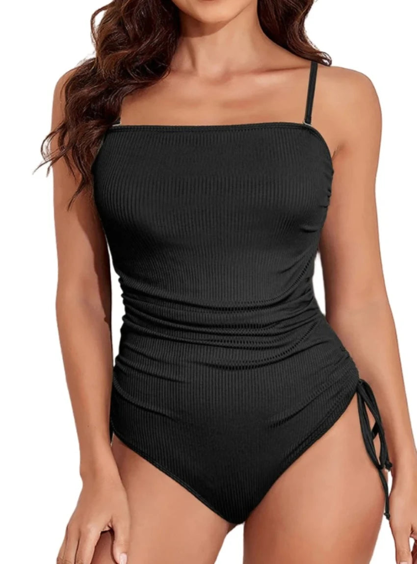 Elevate your beach style with our chic, adjustable one-piece swimsuit. Perfect fit, enduring comfort, and timeless elegance.