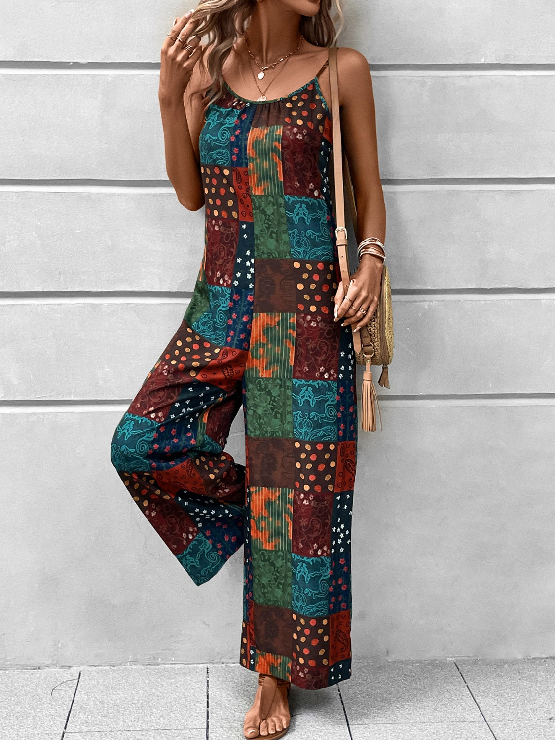 Embrace bohemian flair with this comfy, eye-catching jumpsuit—perfect for versatile day-to-night style