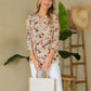 Spring-inspired 3/4 sleeve blouse with beautiful floral print
