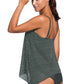 Full Size Tankini Set with adjustable spaghetti straps, perfect for beach days or poolside lounging. Comfort meets style!