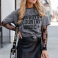 Women's gray t-shirt featuring a "Cowboy & Country Music" graphic