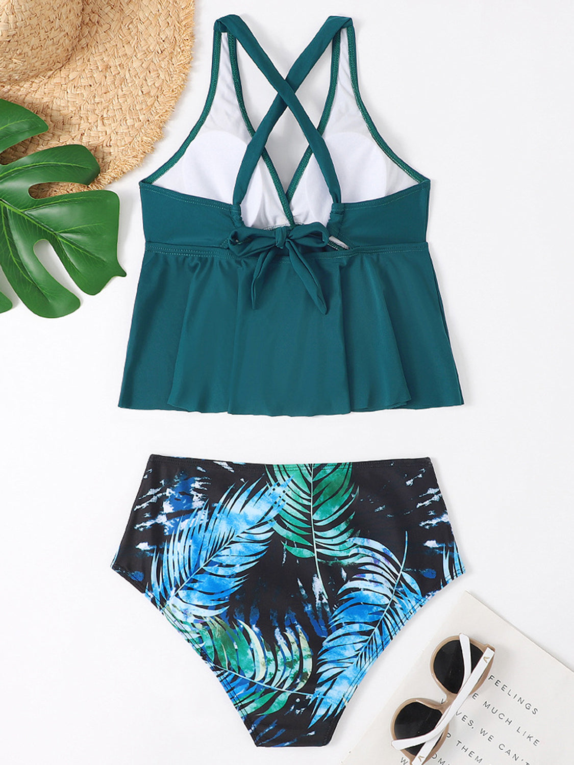 High Waist Two Piece Swimsuit with Ruffle Trim