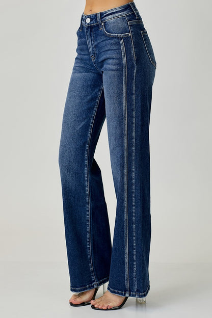 Shop RISEN Mid Rise Straight Jeans for a blend of comfort and style. Perfect fit, durable denim, and timeless design for every occasion