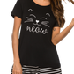 Cozy yet chic Graphic Top & Striped Shorts Set - perfect for stylish lounging. Available in black, red, navy with cute graphics