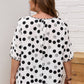 Women's polka dot half sleeve blouse in black and white