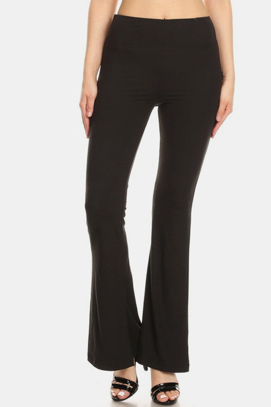 Black High Waist Flare Leggings