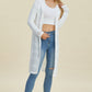 Chic White Open Front Longline Cardigan