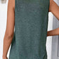 Lightweight green sleeveless V-neck top for summer