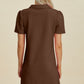 Brown dress with a unique textured fabric and elegant look