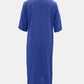 Lightweight blue maxi dress with a classic V-neckline and side pockets.
