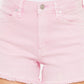 Shop the chic Kancan Raw Hem High Waist Denim Shorts in pink for a stylish, comfortable, and versatile summer wardrobe essential.