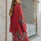 Lightweight floral embroidered kimono for women