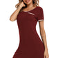 Elegant red nightshirt with relaxed fit and trim