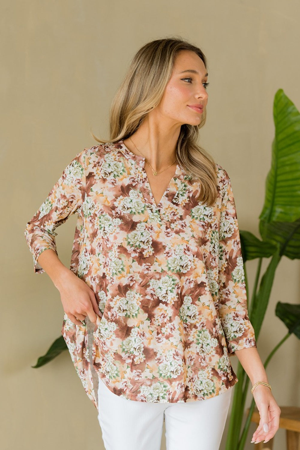 Versatile floral print blouse perfect for various occasions