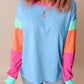 Pastel Sleeve Color Block Sweatshirt