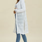 Lightweight White Knit Cardigan with Open Front