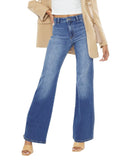 High-rise flared jeans with a classic blue wash