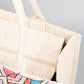 Versatile straw tote bag for shopping and beach trips