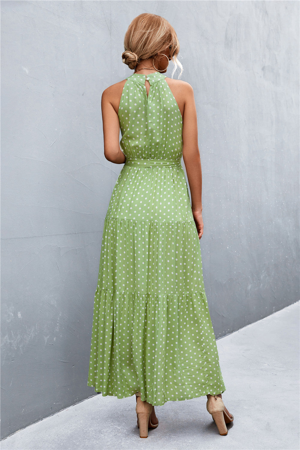 Shop the Printed Sleeveless Tie Waist Maxi Dress in 11 colors - perfect for summer days & elegant evenings. Flattering fit for every occasion.