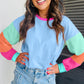 Pastel Sleeve Color Block Sweatshirt