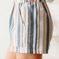 Striped Elastic Waist Shorts, perfect for summer comfort with a stylish, versatile design and convenient pockets