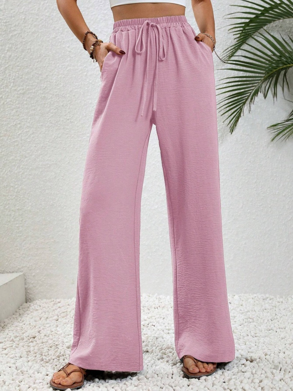 Discover chic comfort with our Wide Leg Drawstring Pants—perfect for any occasion, available in 9 colors. Elevate your wardrobe today!