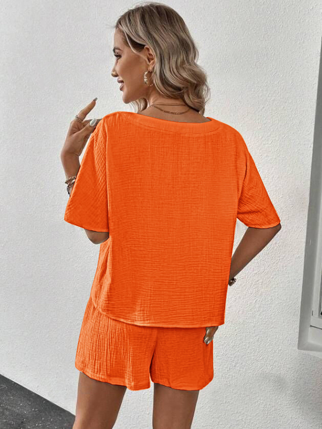 Chic V-Neck Top & Shorts Set in 5 colors. Perfect blend of style & comfort for a casual chic look. Ideal for any relaxed occasion.