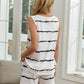 Cozy up in style with our Striped Lounge Set, perfect for relaxing days. Available in white, black, wine, and blue.