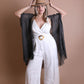 Gray sheer kimono ideal for summer wear.