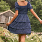 Chic flounce sleeve mini dress with a flattering sweetheart neck, perfect for any occasion. Available in 5 colors.