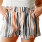 Striped Elastic Waist Shorts, perfect for summer comfort with a stylish, versatile design and convenient pockets
