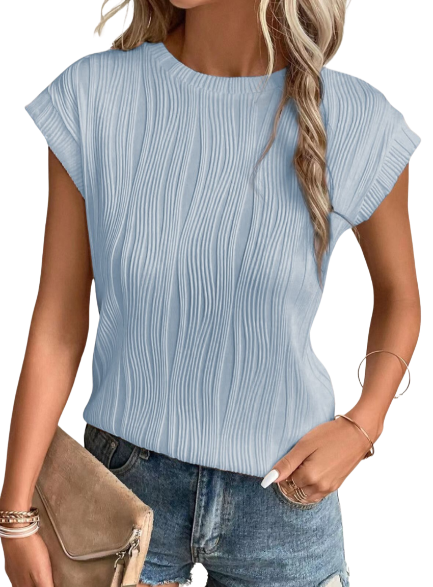 Shop the versatile Textured Round Neck T-Shirt - perfect blend of style and comfort. Available in 7 colors to elevate your everyday look