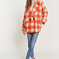 Chic boucle plaid coat for women, featuring side pockets and a lapel neck.
