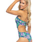 Chic and vibrant orchid one-piece swimsuit with flattering side and back cutouts.