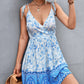 Bohemian lightweight floral sundress in blue and white, ideal for staying cool and stylish.