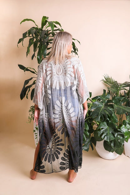 Boho-chic lace kimono available in five colors