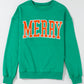 Relaxed fit green sweatshirt with Merry lettering, ideal for festive occasions.
