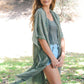 Sage kimono cover up perfect for pairing with dresses or shorts.