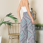 Machine washable high-waisted print pants