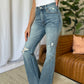 Distressed Judy Blue jeans with flattering tummy control panel.
