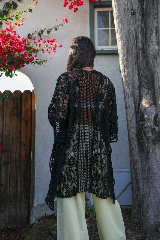 Boho chic lace cardigan perfect for layering