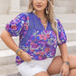 Breathable plus size bohemian floral print top ideal for summer days