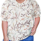 Beautiful Floral Pattern Blouse in Plus Size with Short Sleeves