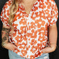 Stylish orange and white floral print blouse for plus size women