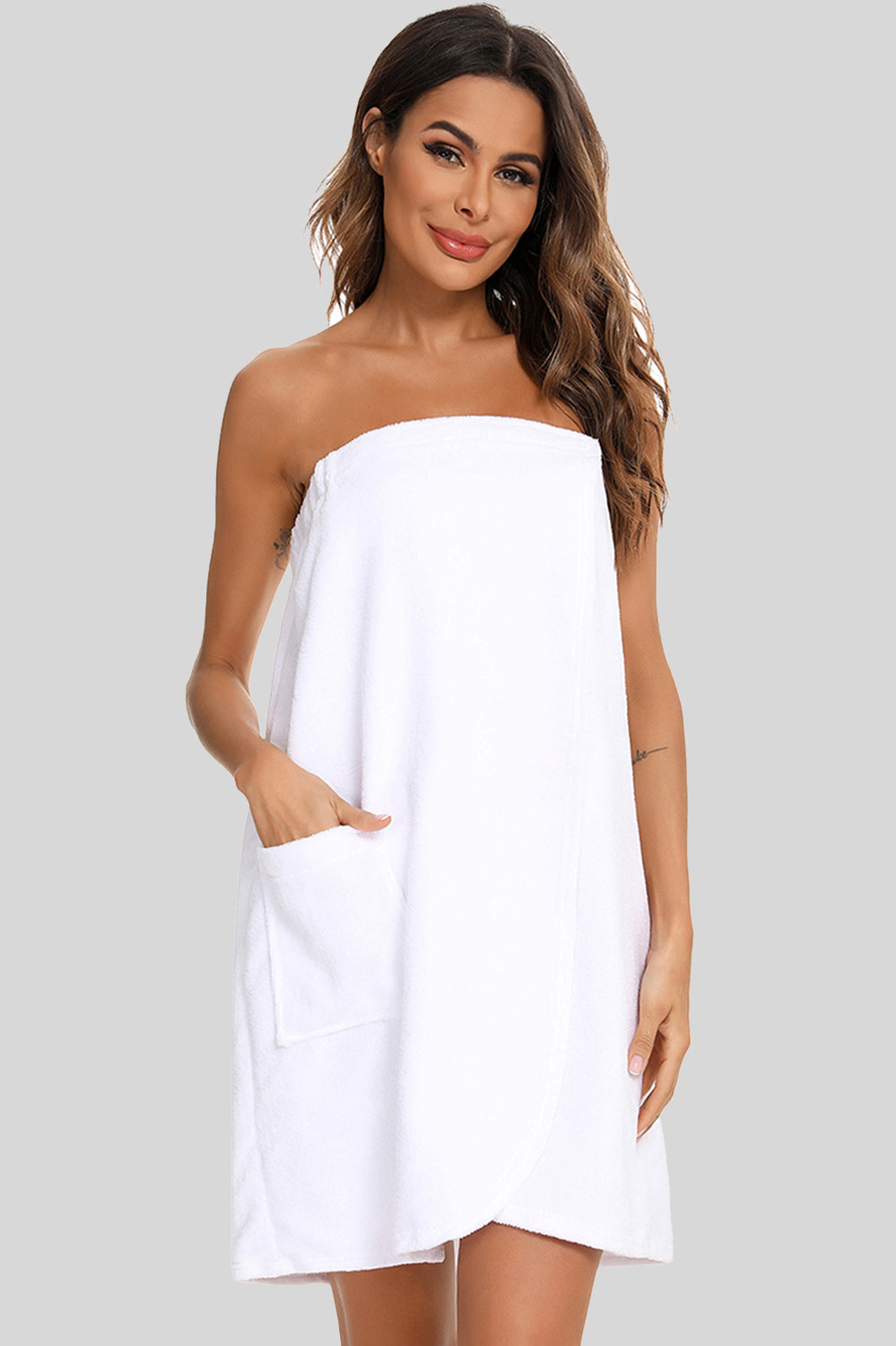 Experience unparalleled comfort and style with our Strapless Robe with Pocket. Luxurious, versatile, and perfect for relaxation. Order now!