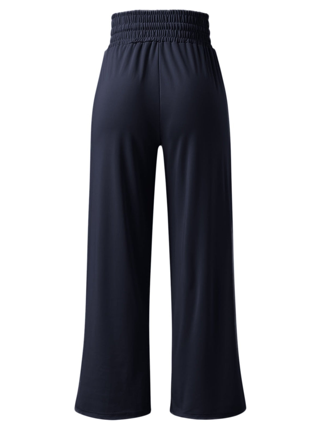 Women's wide-leg pants with an elastic waistband in various colors.