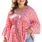 Plus Size Floral V-Neck Blouse – Flowy Flared Sleeve