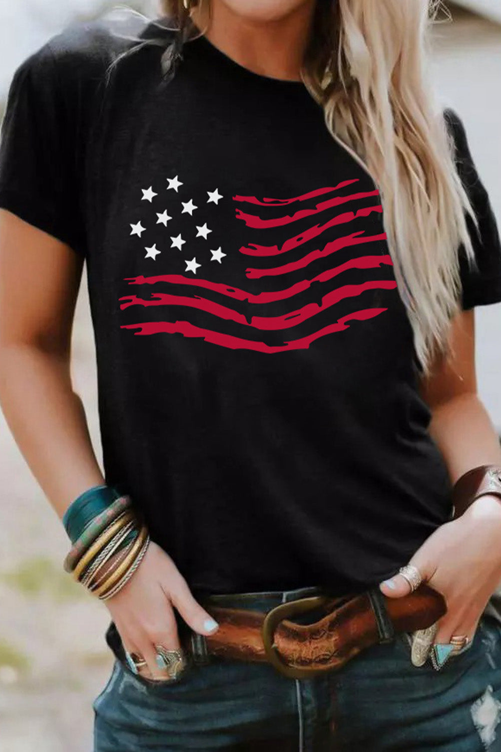 Show your pride with this bold Black American Flag T-Shirt. Perfect comfort, iconic style, and durable quality for everyday patriots.