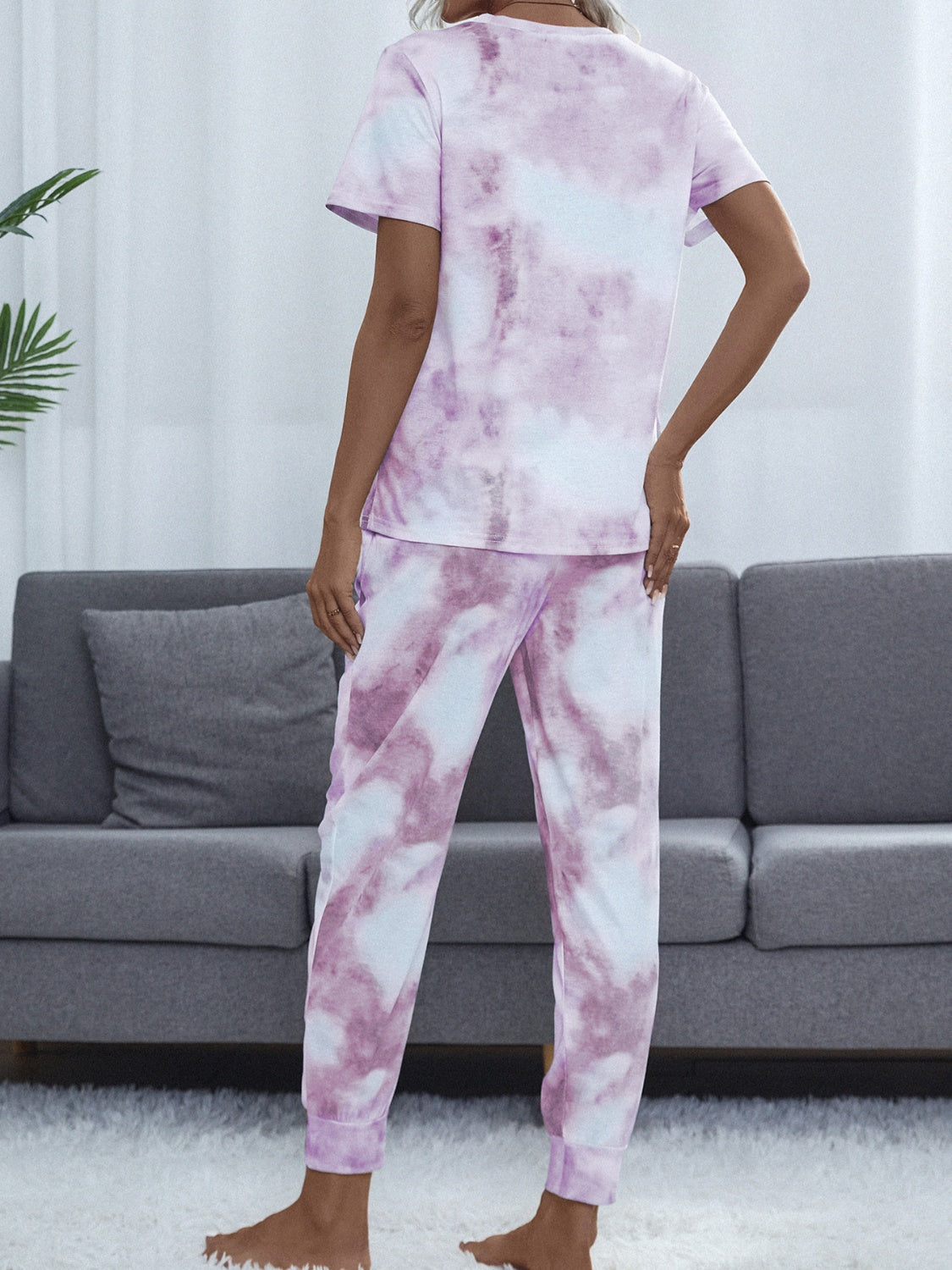 Cozy up in style with our purple tie-dye lounge set, perfect for relaxing days or casual outings. Comfort meets chic in every wear.